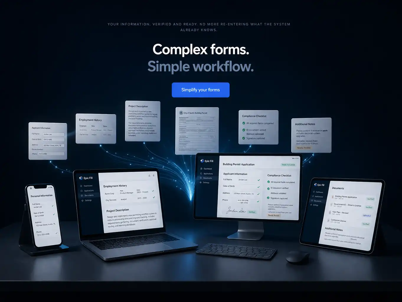 Epic Fill multi-device interface visualization